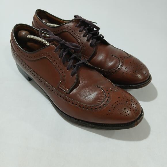Alden Mens 13 AA/B Brown Leather Longwing Blucher Wingtip Oxford Dress Shoes US - Picture 1 of 9